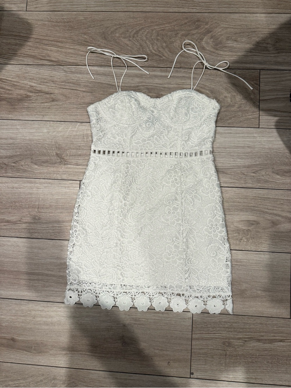 Forever 21 White Lace Tie-Strap Mini Dress